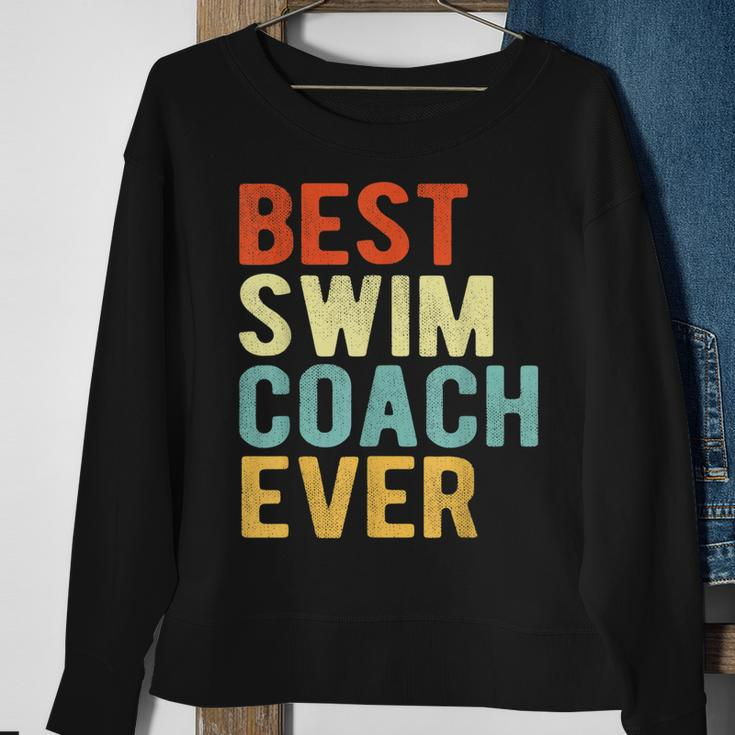 Best Swim Coach Ever Swimming Coach Swim Teacher Retro Sweatshirt Gifts for Old Women