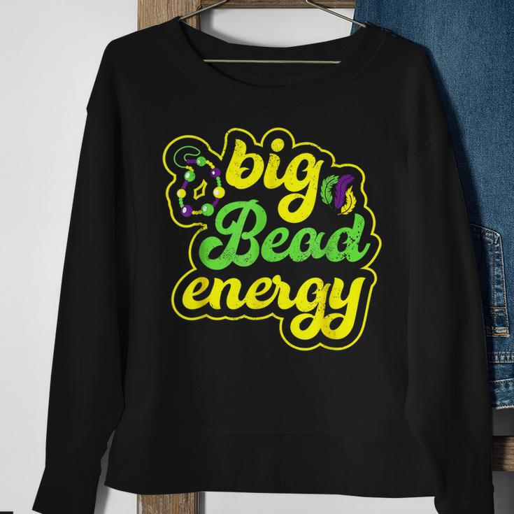 Big Bead Energy Carnival Funny Vintage Mardi Gras Sweatshirt Gifts for Old Women