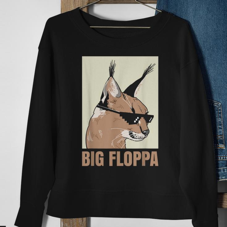 Big Floppa Meme Cat Caracal Cool Funny Cats Caracals Lover Sweatshirt Gifts for Old Women