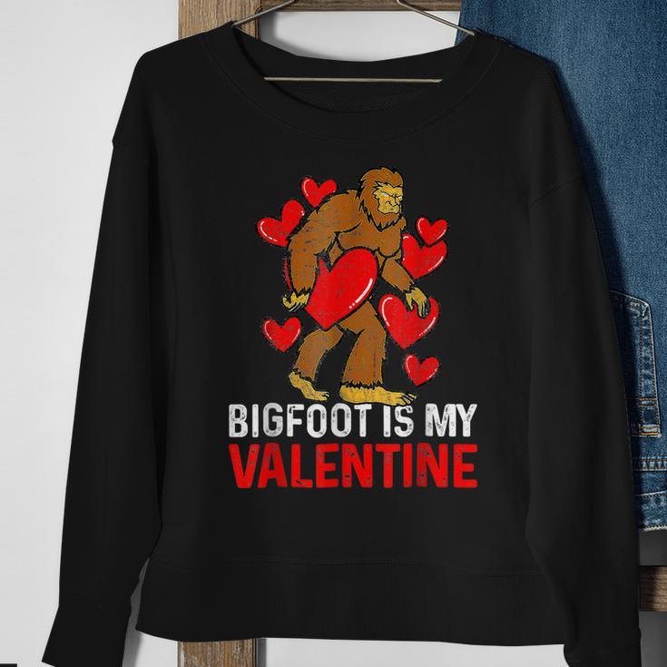 Bigfoot Is My Valentine Sasquatch Bigfoot Valentines Day Sweatshirt Gifts for Old Women
