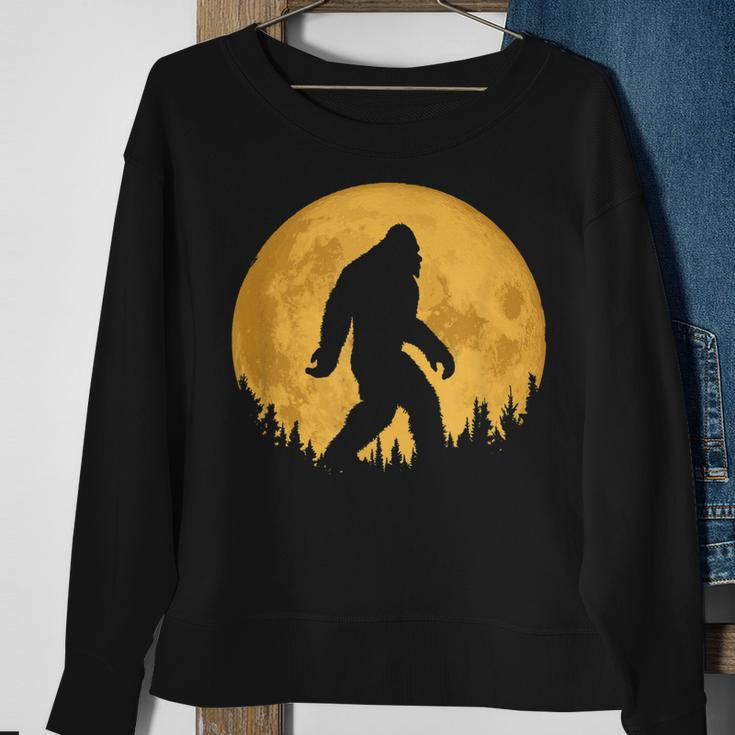 Bigfoot Night Minimalist Full Moon & Trees Sasquatch Men Women Sweatshirt Graphic Print Unisex Gifts for Old Women