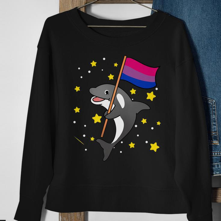 Bisexual Pride Orca Bisexual Sweatshirt Gifts for Old Women