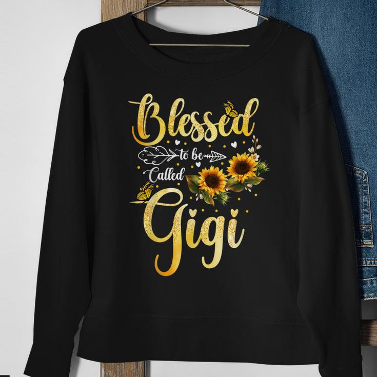 Blessed To Be Called Gigi Sunflower Butterfly Mothers Day Sweatshirt Gifts for Old Women