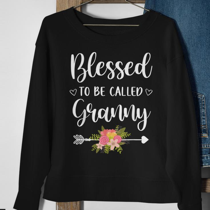 Blessed To Be Called Granny Women Flower Decor Grandma Sweatshirt Gifts for Old Women