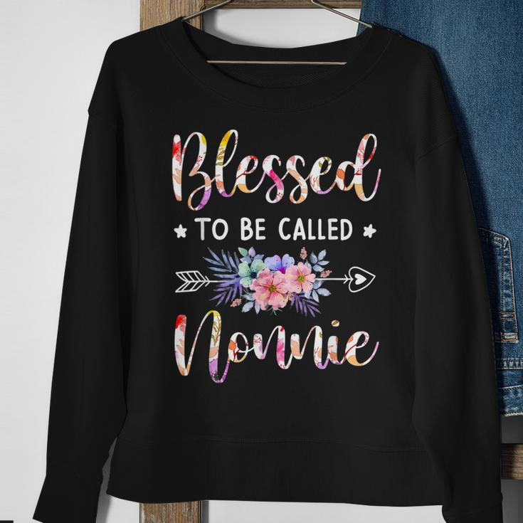 Blessed To Be Called Nonnie Floral Mothers Day Sweatshirt Gifts for Old Women