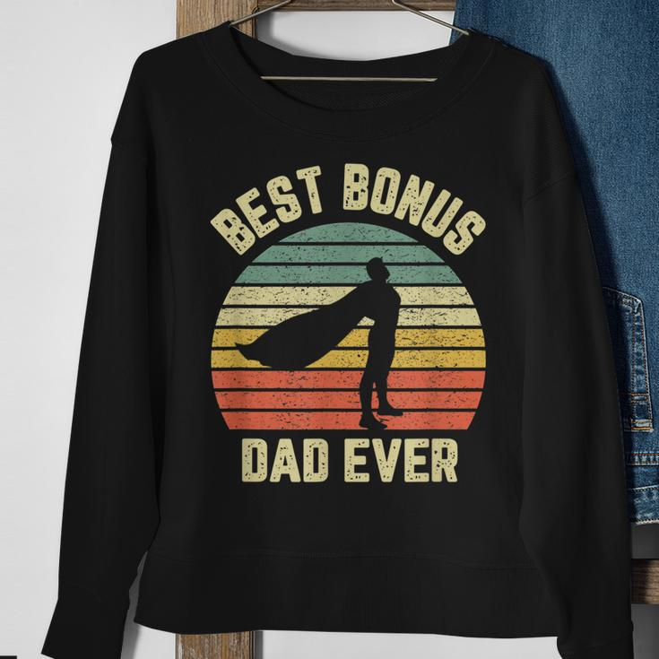 Bonus Dad Gift Cool Retro Hero Best Bonus Dad Ever Gift For Mens Sweatshirt Gifts for Old Women