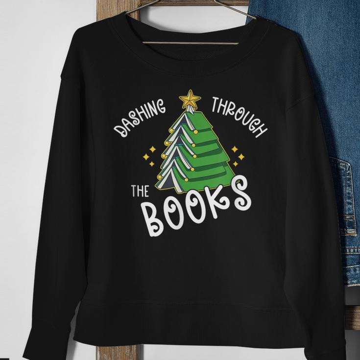 Book Lover Christmas Tree Holiday Reading  Love To Read  Men Women Sweatshirt Graphic Print Unisex Gifts for Old Women