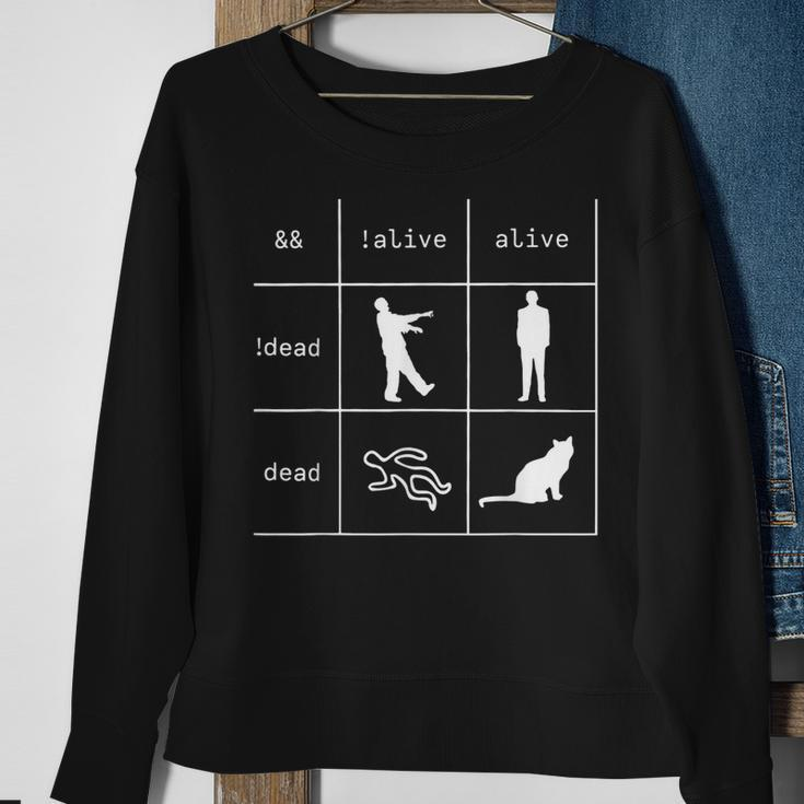 Boolean Logic Alive And Dead Lustige Programmiererkatze Sweatshirt Geschenke für alte Frauen