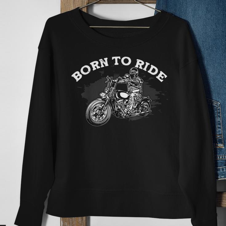 Born To Ride Motorradfahrer Motorrad Geschenk Biker Motorrad Sweatshirt Geschenke für alte Frauen