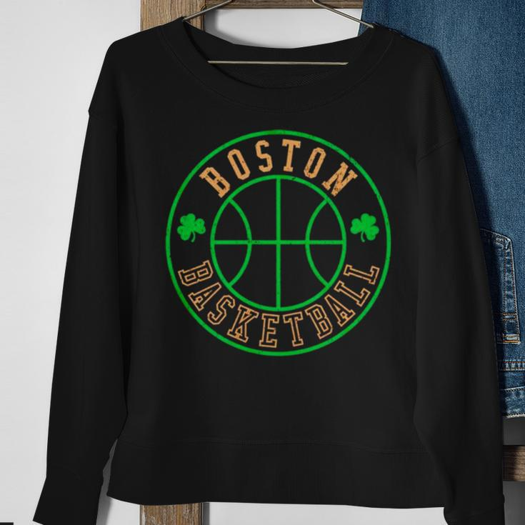 Boston Basketball Seal Shamrock Sweatshirt Gifts for Old Women