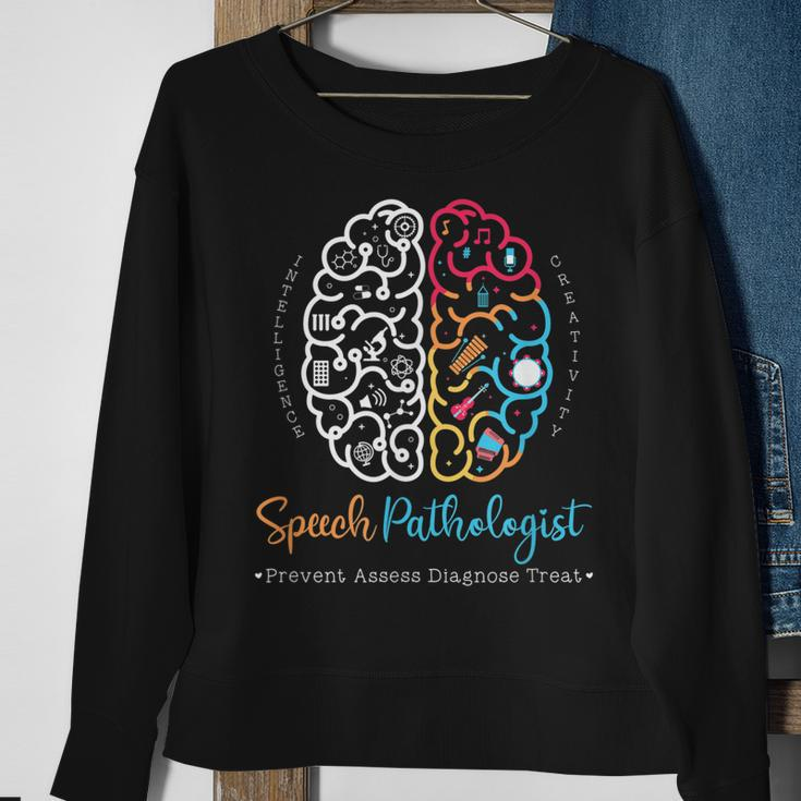 Brain Of A Speech Pathologist Speech Language Therapy Sweatshirt Gifts for Old Women