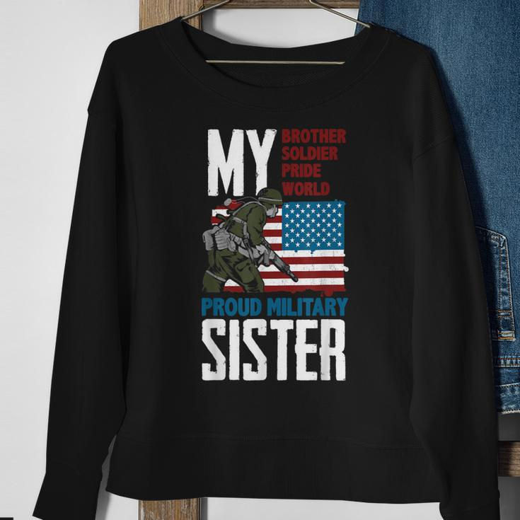 Brother My Soldier Hero Proud Military Sister - Gift Veteran Men Women Sweatshirt Graphic Print Unisex Gifts for Old Women