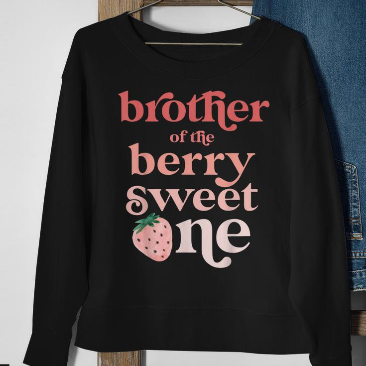 Brother Of The Berry Sweet One Strawberry First Birthday 1St Sweatshirt Gifts for Old Women