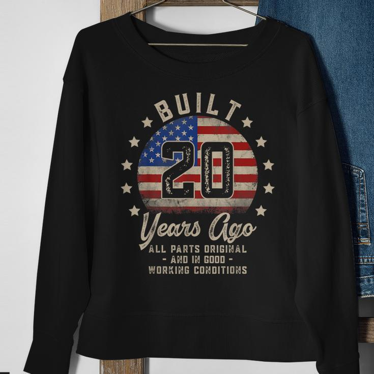 Built 20 Years Ago | 20Th Birthday Vintage Usa American Flag Sweatshirt Gifts for Old Women