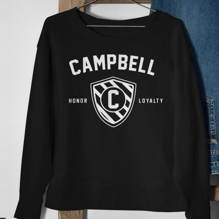 Campbell Family Shield Last Name Crest Matching  Men Women Sweatshirt Graphic Print Unisex Gifts for Old Women