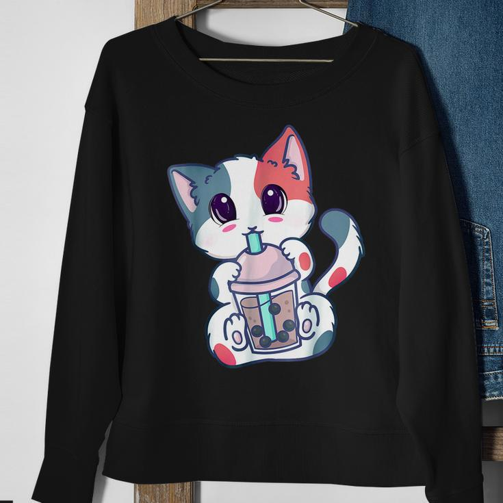 Cat Boba Tea Bubble Tea Anime Kawaii Neko Japanese Gift Girl Sweatshirt Gifts for Old Women