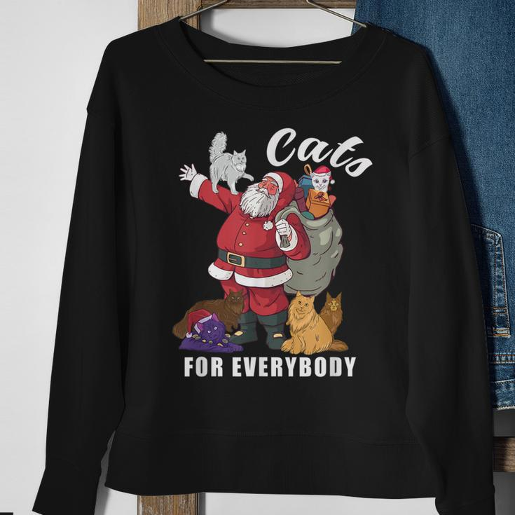 Cats For Everybody Weihnachtskatze Lustiges Weihnachtsmann Sweatshirt Geschenke für alte Frauen