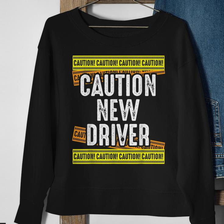 Caution New Driver - Driving Licence Celebration Men Women Sweatshirt Graphic Print Unisex Gifts for Old Women