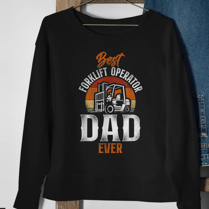 Certified Forklift Truck Operator Dad Father Retro Vintage Sweatshirt Gifts for Old Women