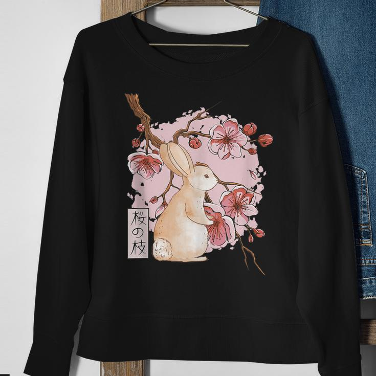 Cherry Blossom Kawaii Cute Rabbit Kawaii Japanese Style Sweatshirt Gifts for Old Women