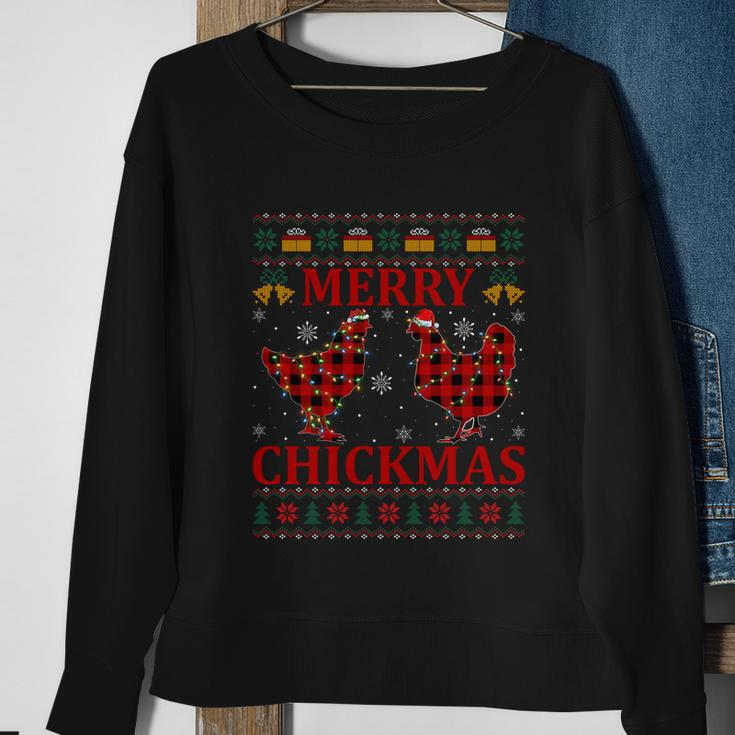 Chicken Lover Merry Chickmas Ugly Chicken Christmas Pajama Gift Sweatshirt Gifts for Old Women