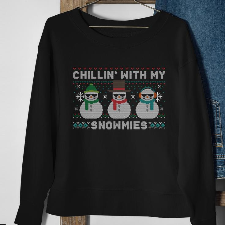 Chillin With My Snowmies Cute Snow Ugly Christmas Sweater Great Gift Sweatshirt Gifts for Old Women