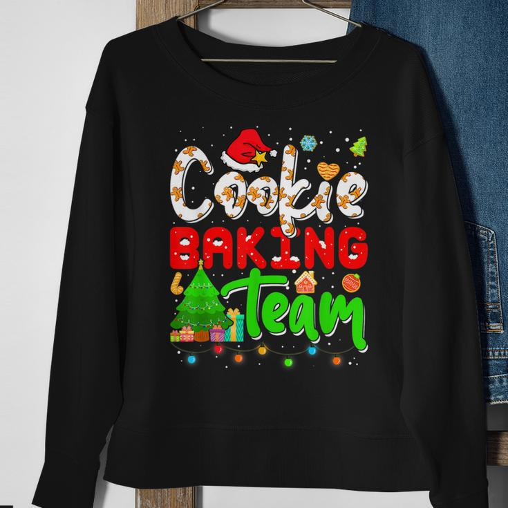 Christmas Cookie Baking Team Xmas Lights Santa Gingerbread Men Women Sweatshirt Graphic Print Unisex Gifts for Old Women