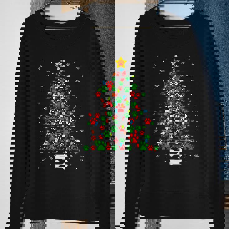 Christmas Cute Dog Xmas Tree Funny Dog Gifts Christmas Men Women Sweatshirt Graphic Print Unisex Gifts for Old Women