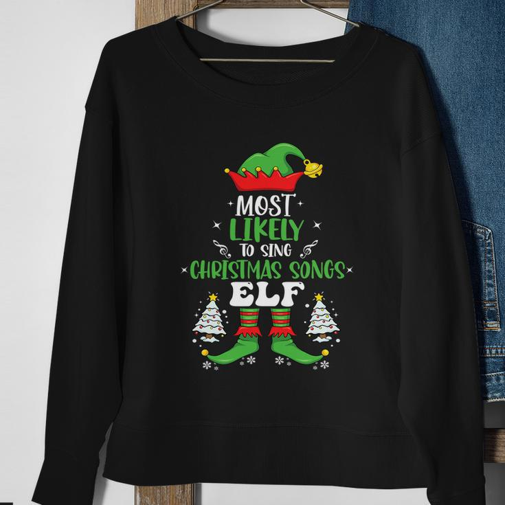 Christmas Songs Elf Family Matching Group Christmas Party Sweatshirt Gifts for Old Women