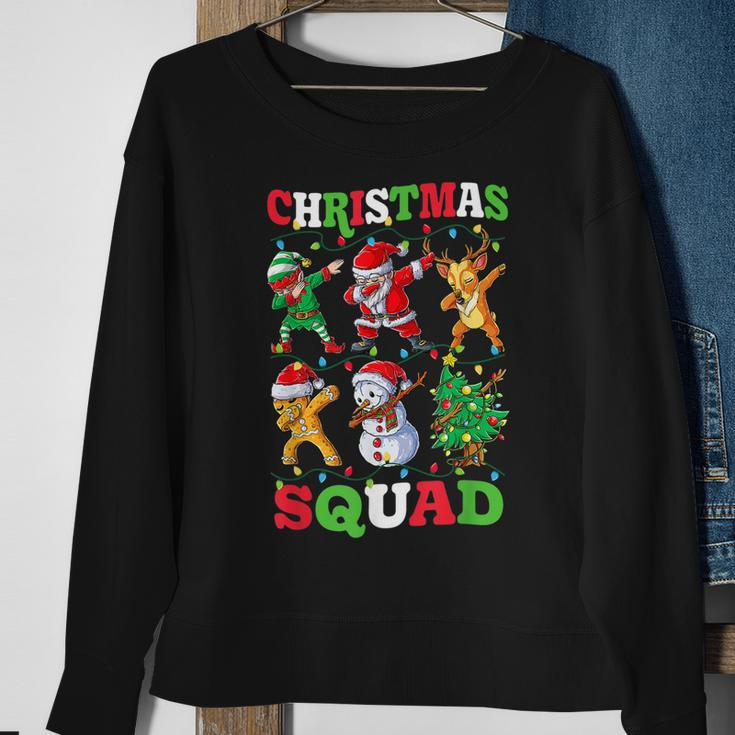 Christmas Squad Santa Dabbing Elf Family Matching Pajamas V4 Men Women Sweatshirt Graphic Print Unisex Gifts for Old Women