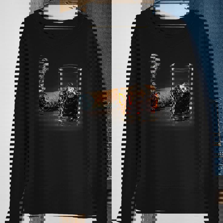 Cigar And Bourbon Great Gift For Cigar Lounge Lovers Sweatshirt Gifts for Old Women
