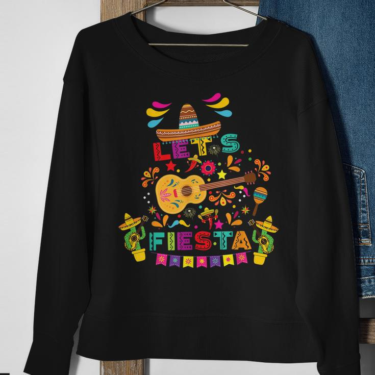Cinco De Mayo Lets Fiesta Mexican Maracas Sombrero Sweatshirt Gifts for Old Women