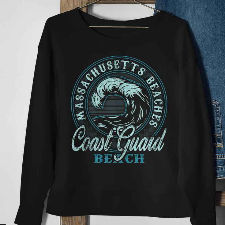 Coast Guard Beach Retro Wave Circle Sweatshirt Gifts for Old Women