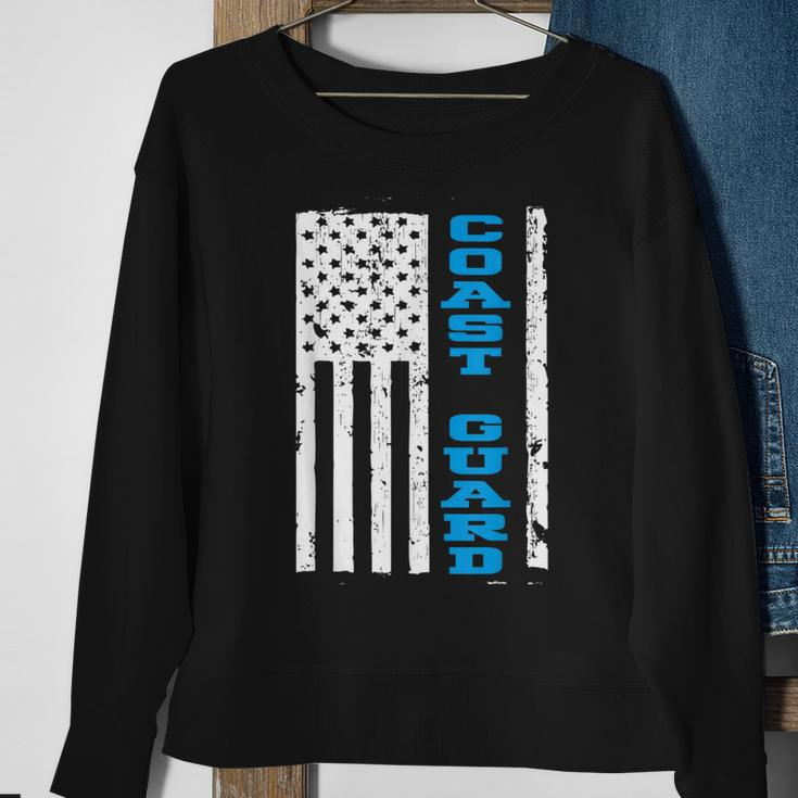 Coast Guard | Thin Blue Line Flag American Sweatshirt Gifts for Old Women