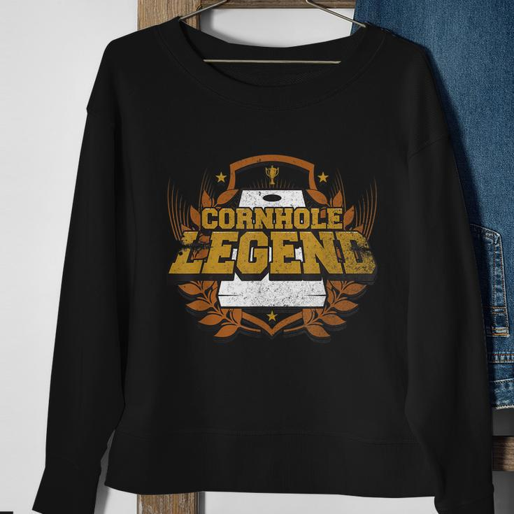 Cornhole Legend Funny Cornhole Tournament Sweatshirt Gifts for Old Women