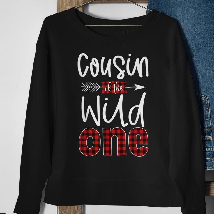 Cousin Of The Wild One Plaid Lumberjack 1St Birthday Sweatshirt Gifts for Old Women