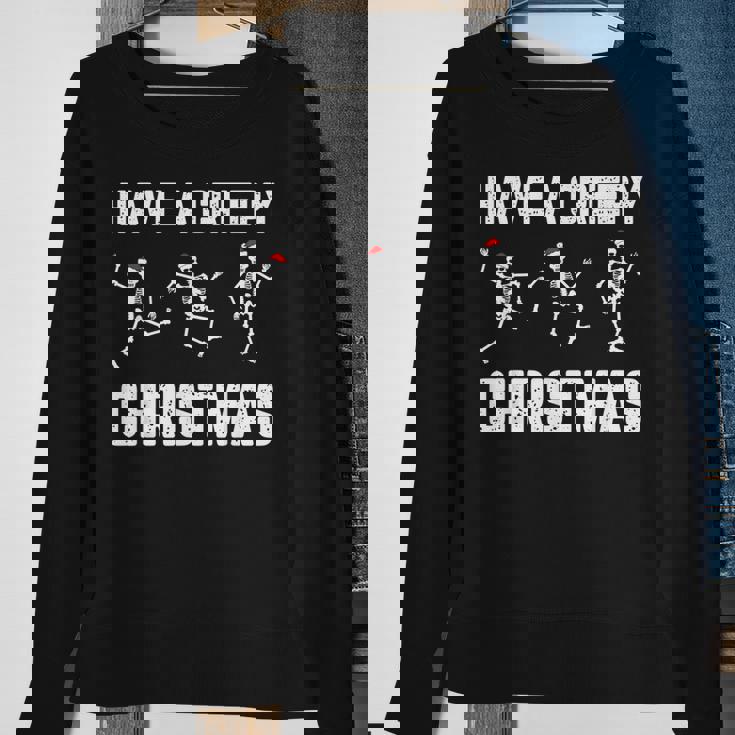 Creepy Christmas Skeleton Funny Costume Snow Xmas Men Women Sweatshirt Graphic Print Unisex Gifts for Old Women