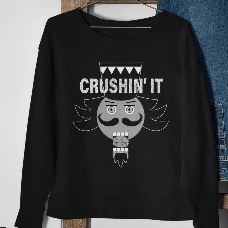 Crushin It Funny Nutcrackers Christmas Sweatshirt Gifts for Old Women