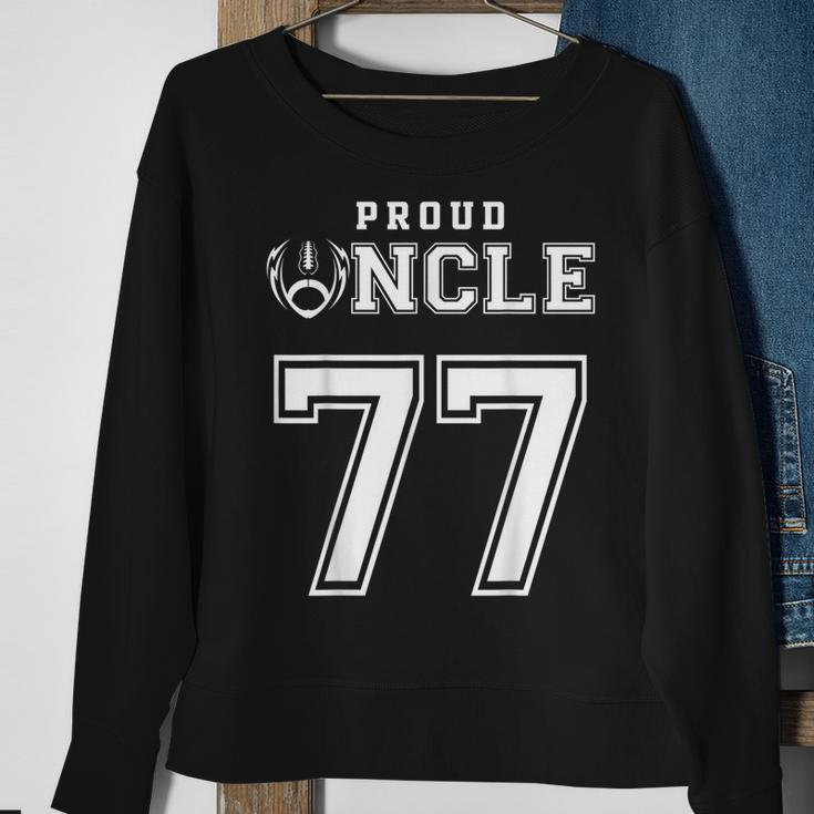 Custom Proud Football Uncle Number 77 Personalized For Men Sweatshirt Gifts for Old Women