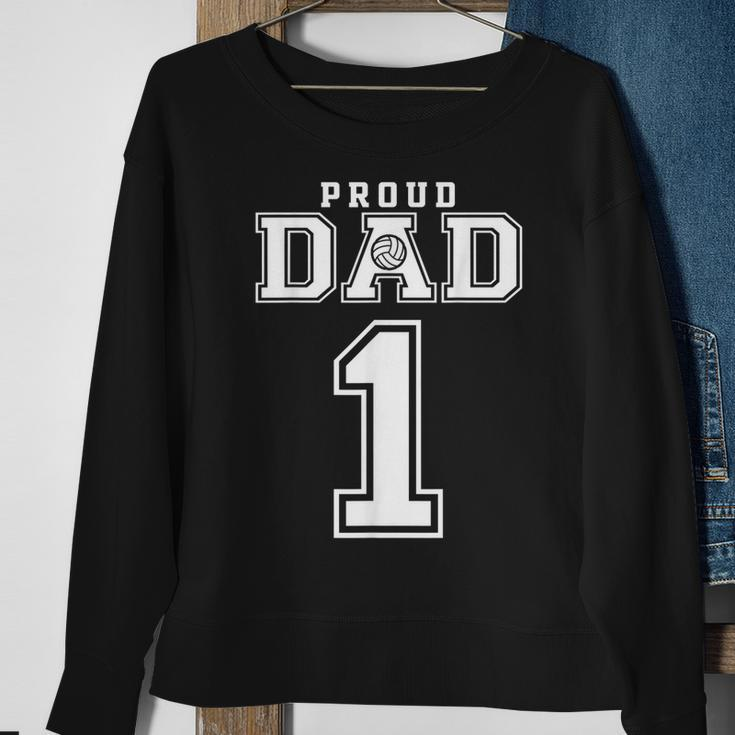 Custom Proud Volleyball Dad Number 1 Personalized For Men Sweatshirt Gifts for Old Women
