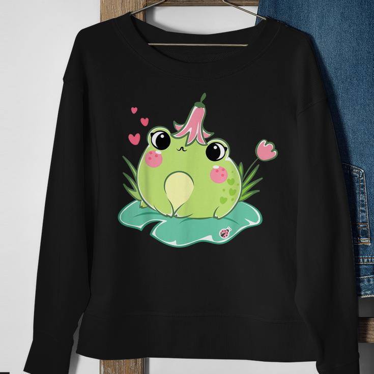 Cute Cottagecore Frog Sweatshirt Gifts for Old Women