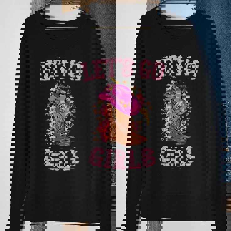 Cute Western Cowgirls Country Western Rodeo Lets Go Girls Sweatshirt Gifts for Old Women