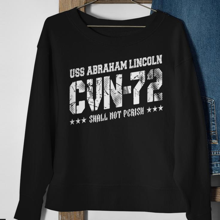 Cvn72 Uss Abraham Lincoln Aircraft Carrier Navy Cvn-72 Sweatshirt Gifts for Old Women