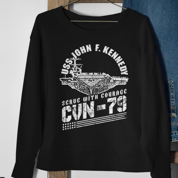 Cvn79 Uss John F Kennedy Aircraft Carrier Navy Cvn-79 Sweatshirt Gifts for Old Women