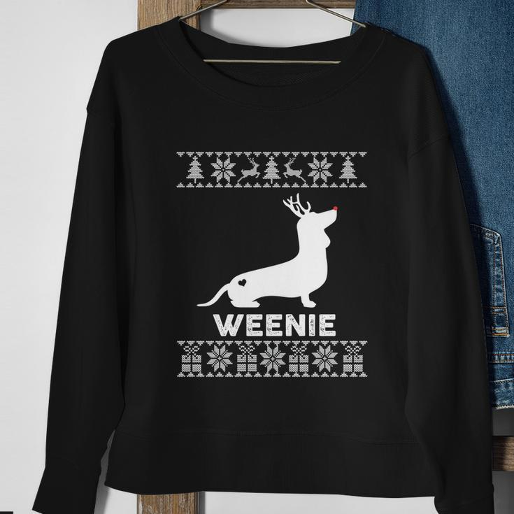 Dachshund Dog Lover Weenie Reindeer Ugly Christmas Sweater Gift Sweatshirt Gifts for Old Women