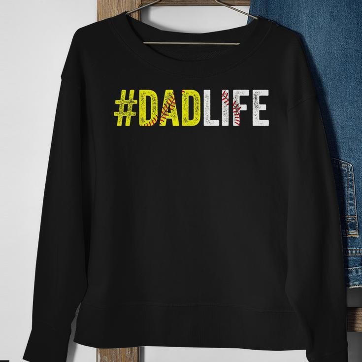 Dad Life Softball Daddy Baseball Sports Lover Fathers Day Sweatshirt Gifts for Old Women