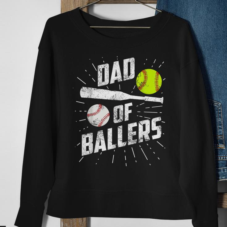 Dad Of Ballers Funny Baseball Softball Game Fathers Day Gift Sweatshirt Gifts for Old Women