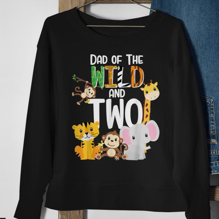 Dad Of The Wild And Two Zoo Theme Birthday Safari Jungle Sweatshirt Gifts for Old Women