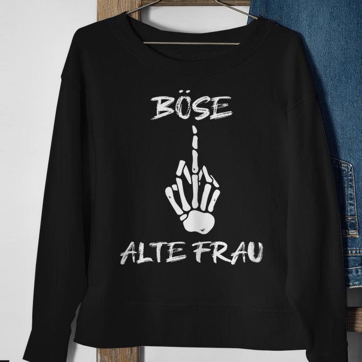 Damen Böse Alte Frau Für Oma Großmuter Spruch Rockerin V2 Sweatshirt Geschenke für alte Frauen