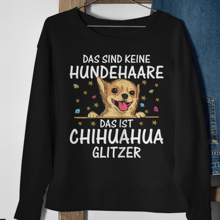 Damen Chihuahua Glitzer Sweatshirt, Süßer Welpen Spruch für Hundehalter Geschenke für alte Frauen